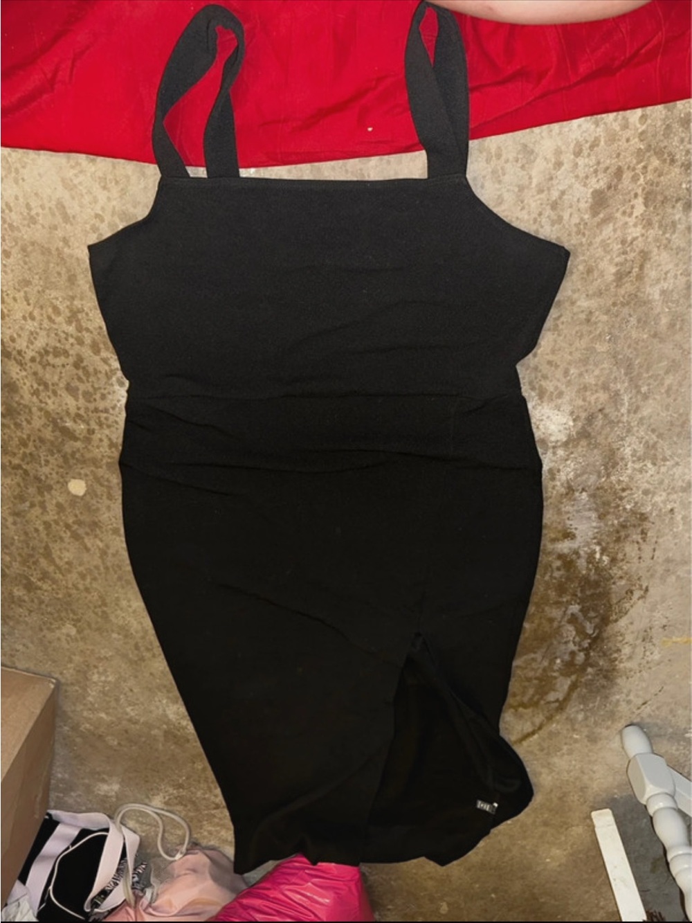 Shein curve black long dress high slit plus size 2X